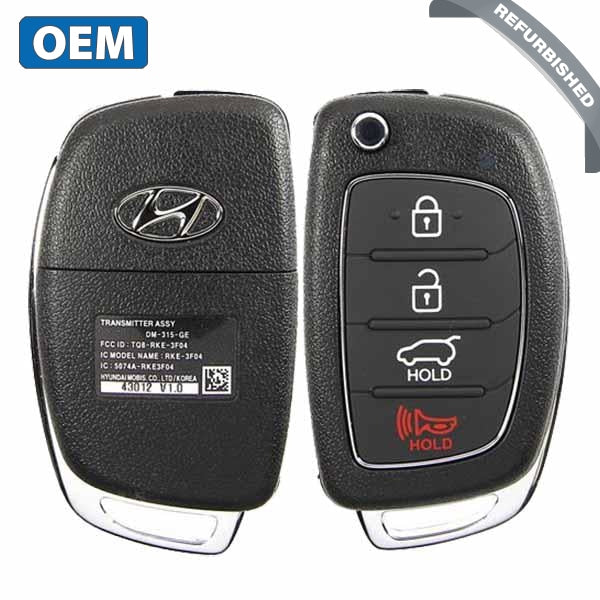 2013-2016 Hyundai Santa Fe / 4-Button Flip Key Pn: 95430-4Z100 Tq8Rke3F04 (Oem)