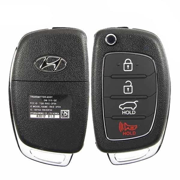 2013-2016 Hyundai Santa Fe / 4-Button Flip Key Pn: 95430-4Z100 Tq8Rke3F04 (Oem)