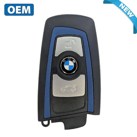 2013-2018 Bmw 7 / 5 3 Series 3-Button Smart Key Ygohuf5767 Fem 433 Mhz - Blue Trim (Oem)