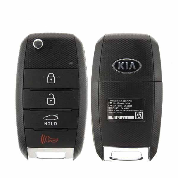 2014-2016 Kia Forte / 4-Button Flip Key / PN: 95430 A7400 / OSLOKA-OKA870T  (OEM) - UHS Hardware