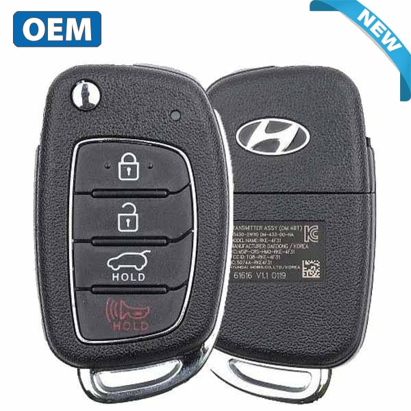 2015-2019 Hyundai Santa Fe / 4-Button Flip Key / PN: 95430-2W110 / TQ8-RKE-4F31 (OEM) - UHS Hardware