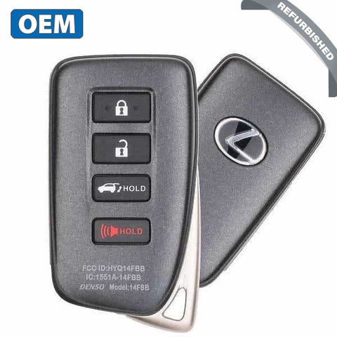 2016-2020 Lexus / 4-Button Smart Key Pn: 89904-0E160 Hyq14Fbb G Board 0010 (Oem Refurb)