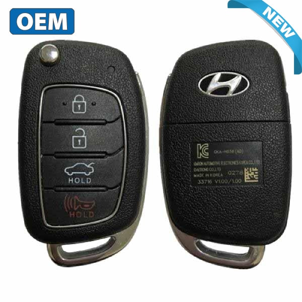 2017-2018 Hyundai Elantra / 4-Button Flip Key / PN: 95430-F2000 / OKA-NO38 (OEM) - UHS Hardware