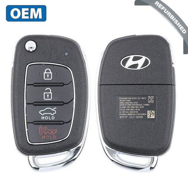 2017-2020 Hyundai Sonata / 4-Button Flip Key / PN: 95430-C1210 / TQ8-RKE-4F25 (LF 4BT) (OEM) - UHS Hardware