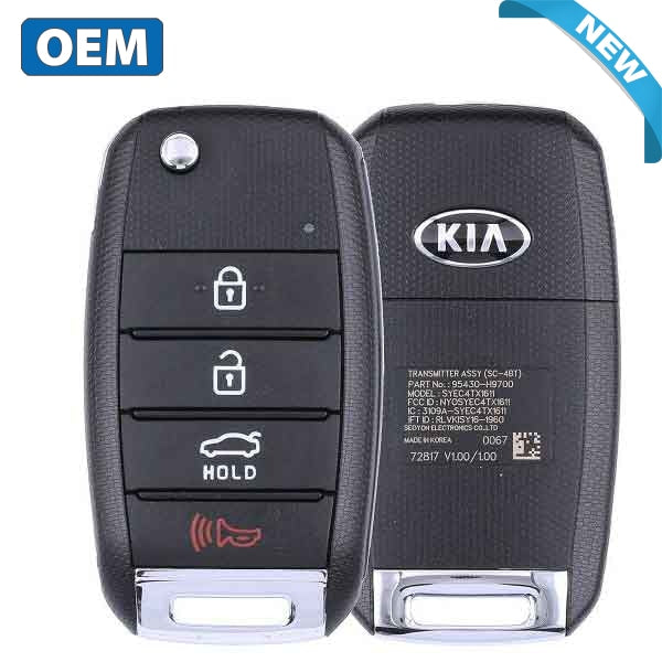 2018-2020 Kia Rio / 4-Button Flip Key / PN: 95430-H9700 / NYOSYEC4TX1611 (433 Mhz) (OEM) - UHS Hardware