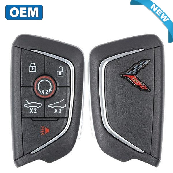 2020-2021 Chevrolet Corvette C8 / 6-Button Smart Key / PN: 13538851 / YG0G20TB1 / Carbon Gray Logo (OEM) - UHS Hardware