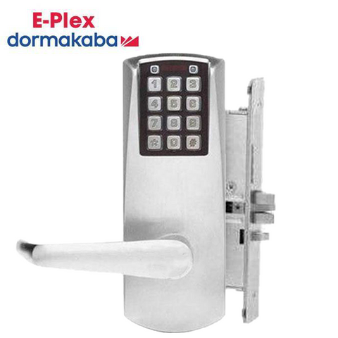 E-Plex - E2066 - Electronic Pushbutton Mortise Lever Lock - Long Lever - 2¾" Backset - Satin Chrome - Grade 1 - UHS Hardware