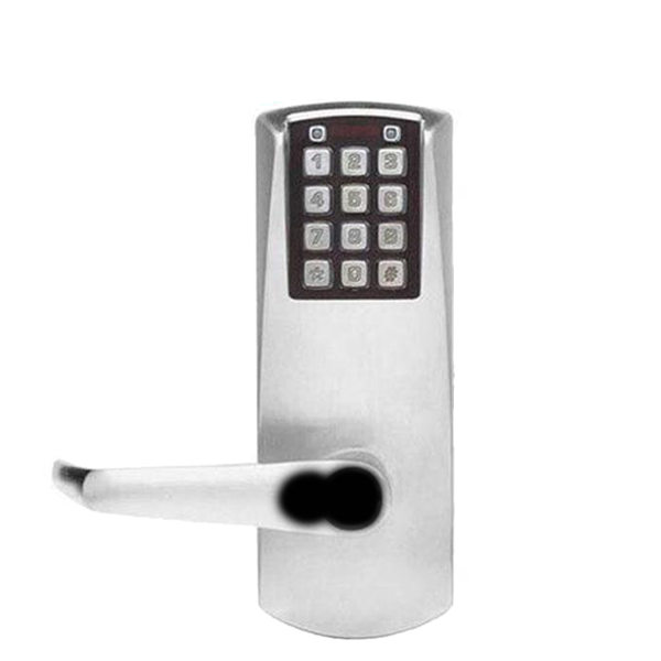 E-Plex - E2031B - Electronic Pushbutton Cylindrical Lever Lock - SFIC - 2¾" Backset - Satin Chrome - Grade 1 - UHS Hardware