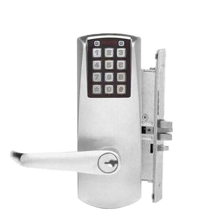 E-Plex - E2067XS - Electronic Pushbutton Mortise Deadbolt Lever Lock - Schlage 'C' - 2¾" Backset - Satin Chrome - Grade 1 - UHS Hardware