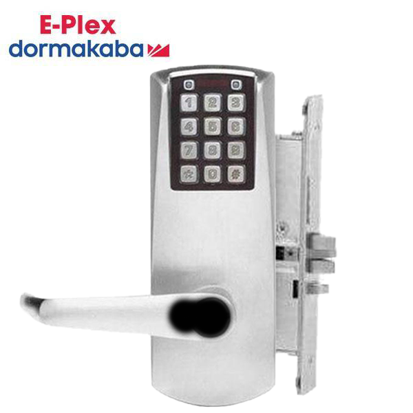 E-Plex - E2066B - Electronic Pushbutton Mortise Lever Lock - SFIC - 2¾" Backset - Satin Chrome - Grade 1 - UHS Hardware