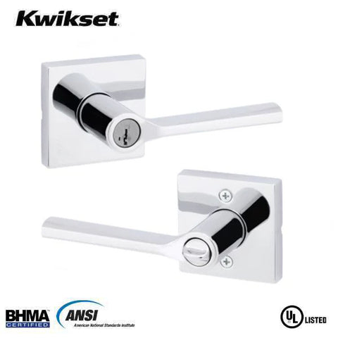 Kwikset - Lisbon Lever Set - Square Rose - Optional Finish - Keyed - SmartKey Technology  Grade 2 - UHS Hardware