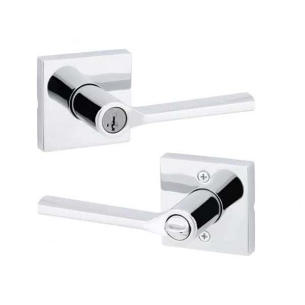Kwikset - Lisbon Lever Set - Square Rose - Optional Finish - Keyed - SmartKey Technology  Grade 2 - UHS Hardware