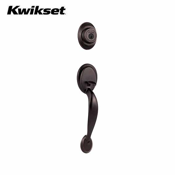 Kwikset - 687DAXDNL - 11P - SMT - Dakota Handleset with Dorian Lever - Deadbolt Keyed One Side - featuring SmartKey - Round Rose - Venetian Bronze - Keyed Entry - Grade 3 - UHS Hardware