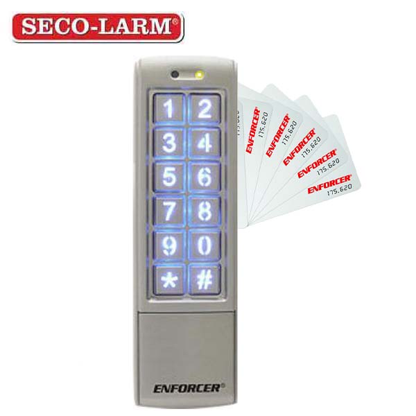 Seco-Larm - Access Control Digital Keypad - 1010 Users - Mullion Style - Weatherproof - Built-In PROX Card Reader - Outdoor - UHS Hardware
