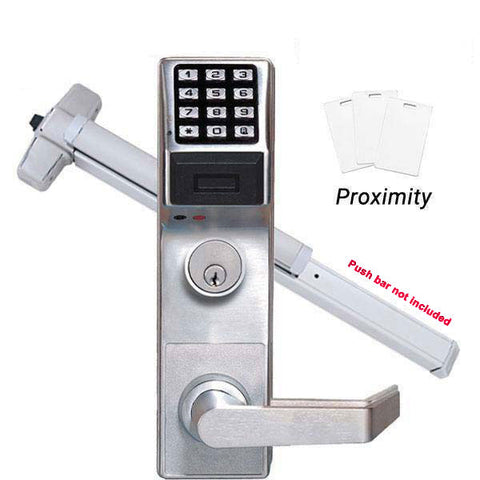 Alarm Lock Trilogy - ETPDLS1G - PROX Panic Exit Trim Keypad Digital Lock w/ Audit Trail  - 26D - Satin Chrome - UHS Hardware