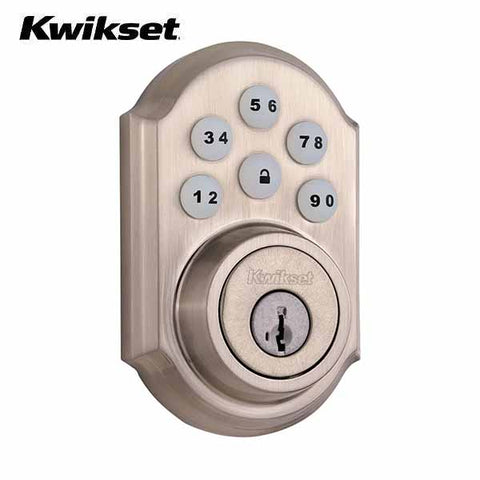 Kwikset - 910 SmartCode Traditional Electronic Deadbolt with Z-Wave Technology - Satin Nickel Finish - UHS Hardware