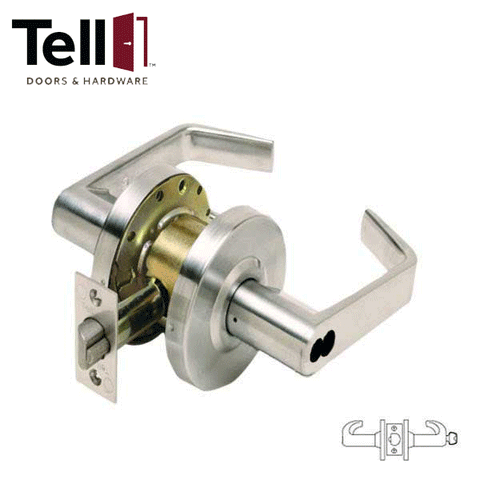 TELL-CL101027 - Standard Duty Cylindrical Leverset - Cortland - Storeroom - 2 3/4" Backset - Satin Chrome - Grade 2 - UHS Hardware
