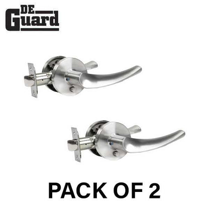 2x Contemporary Wave Lever Set - Privacy - Round Rose - Satin Nickel - Grade 3 (BUNDLE OF 2) (2 For 1) - UHS Hardware