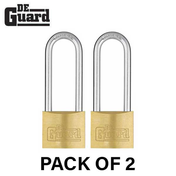 2x Premium - Solid Brass Padlock - Long Shackle 2 1/8" - Keyed Alike #1 (BUNDLE OF 2) (2 For 1) - UHS Hardware