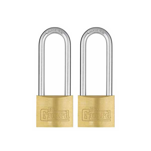 2x Premium - Solid Brass Padlock - Long Shackle 2 1/8" - Keyed Alike #1 (BUNDLE OF 2) (2 For 1) - UHS Hardware
