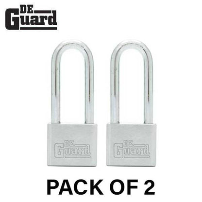 2x Premium - Nickel Plated Padlock - SC1 Keyway - Long Shackle 2 1/8" - Keyed Alike #1 (BUNDLE OF 2) (2 For 1) - UHS Hardware