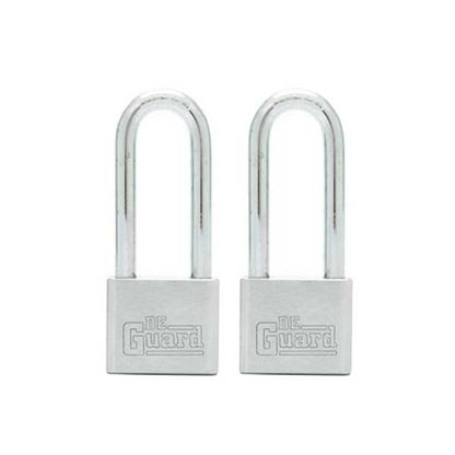 2x Premium - Nickel Plated Padlock - SC1 Keyway - Long Shackle 2 1/8" - Keyed Alike #1 (BUNDLE OF 2) (2 For 1) - UHS Hardware