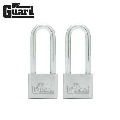 2x Premium - Nickel Plated Padlock - SC1 Keyway - Long Shackle 2 1/8" - Keyed Alike #1 (BUNDLE OF 2) (2 For 1) - UHS Hardware