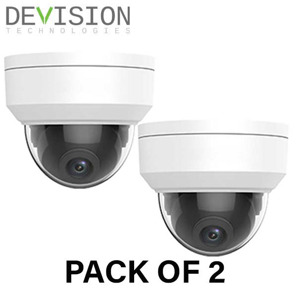 2 x Devision / IP / 4MP / Dome Camera / Fixed / 2.8mm Lens / Outdoor / WDR / IP67 / 30m IR / 256GB SD card / DV-B428- (2 for 1) - UHS Hardware