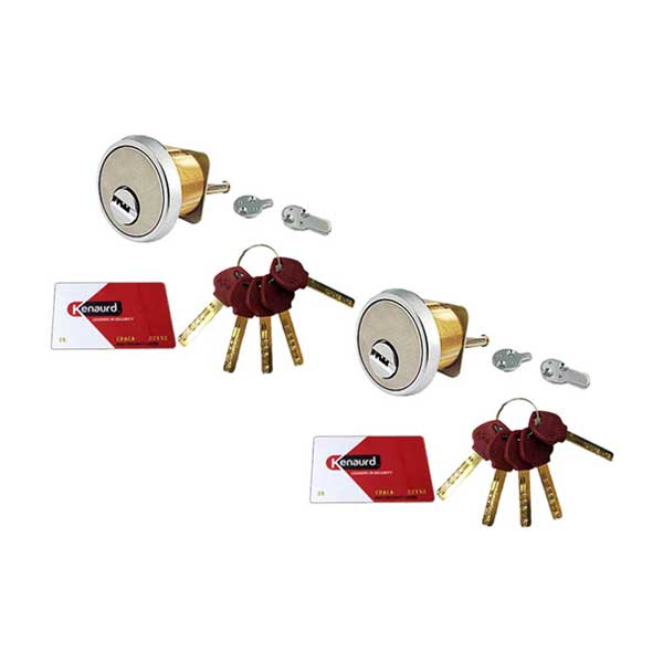 2x High Security - Rim / Mortise Combo Cylinder - 1-1/8" - US26D - Satin Chrome (BUNDLE OF 2) (2 For 1) - UHS Hardware