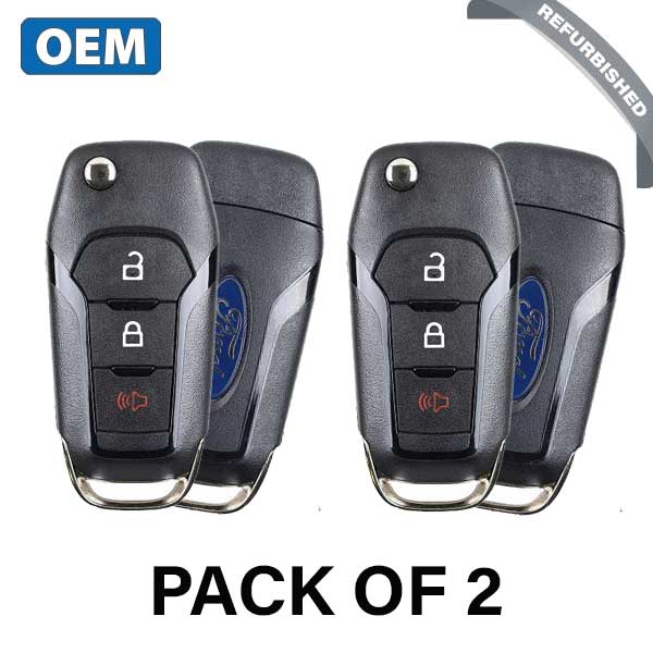 2 x 2015-2021 Ford / 3-Button Flip Key / PN: 164-R8130 / N5F-A08TAA (OEM Refurb) (2 for 1) - UHS Hardware