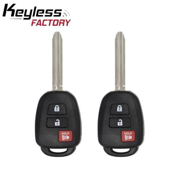 2 x 2013-2019 Toyota RAV4 Highlander / 3-Button Remote Head Key / GQ4-52T (H Chip) (AFTERMARKET) (2 for 1) - UHS Hardware