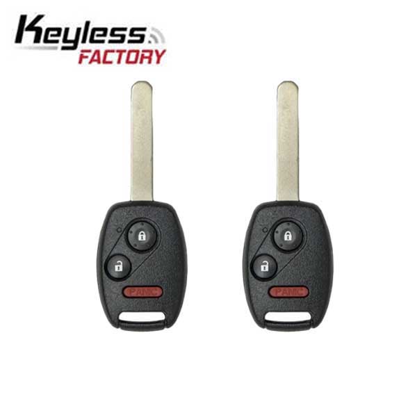 2x 2007-2015 Honda / 3-Button Remote Head Key / MLBHLIK-1T (AFTERMARKET) (2 For 1) - UHS Hardware