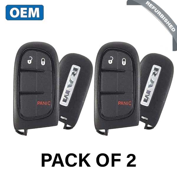 2 x 2013-2018 Dodge Ram / 3-Button Smart Key / PN: 56046954AG / GQ4-54T (OEM Refurb) (2 for 1) - UHS Hardware