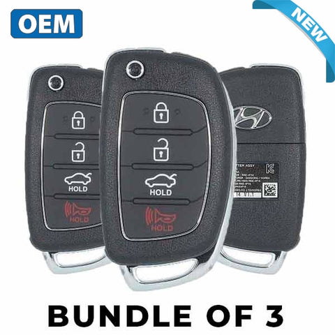 3 X 2015-2017 Hyundai Sonata / 4-Button Flip Key Pn: 954430-C1010 Tq8-Rke-4F16 (Oem) (Bundle Of 3)