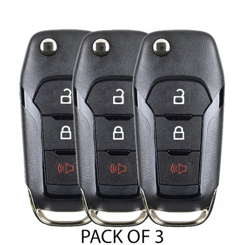 3 x 2015-2020 Ford / 3-Button Flip Key / PN: 164-R8130  / N5F-A08TAA (OEM) (Pack of 3) - UHS Hardware