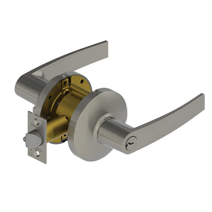 Hager - 3453 - Lever - Entry - 2-3/4" - Satin Chrome - Optional Lever - Optional Keyway