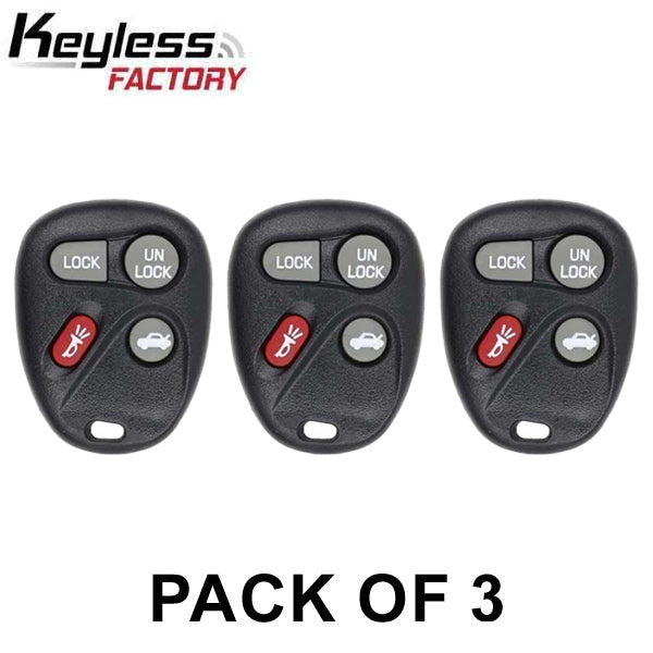 3 x 1997-2000 GM / 4-Button Keyless Entry Remote / PN: 10246215 / ABO0204T (AFTERMARKET) (Pack of 3) - UHS Hardware