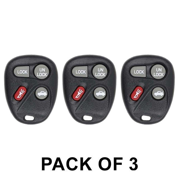 3 x 1997-2000 GM / 4-Button Keyless Entry Remote / PN: 10246215 / ABO0204T (AFTERMARKET) (Pack of 3) - UHS Hardware
