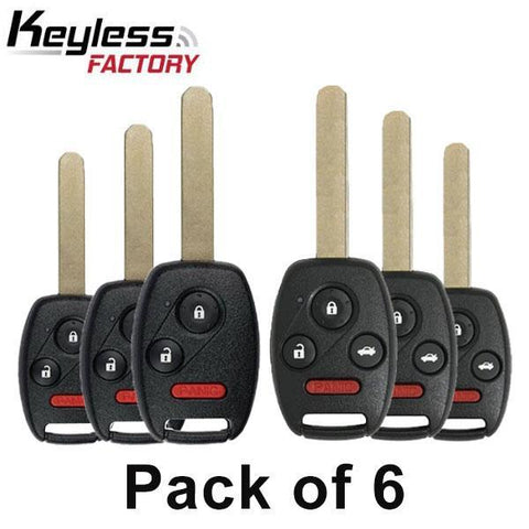 3 x Honda Acura 3-Button Remote Head Key / 3 x Honda Acura 4-Button Remote Head Key 2006-2017 (Pack of 6) - UHS Hardware