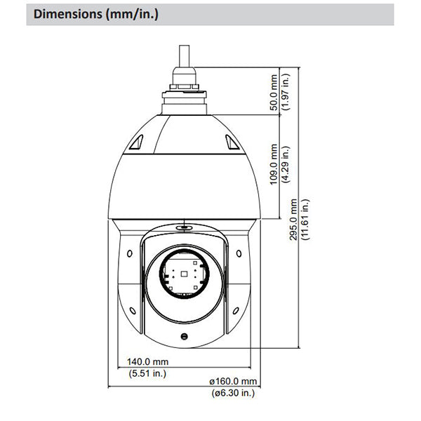 Dahua / HDCVI / 2MP PTZ Dome / 4.8 mm-120 mm Optical Zoom Lens / WDR / IP66 / Starlight / 5 Year Warranty / DH-49225ICLA - UHS Hardware
