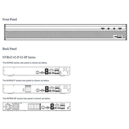 Dahua / 8-Channel / 8MP / PoE  NVR / 2 SATA /  2 TB HDD / DH-N42B2P2 - UHS Hardware