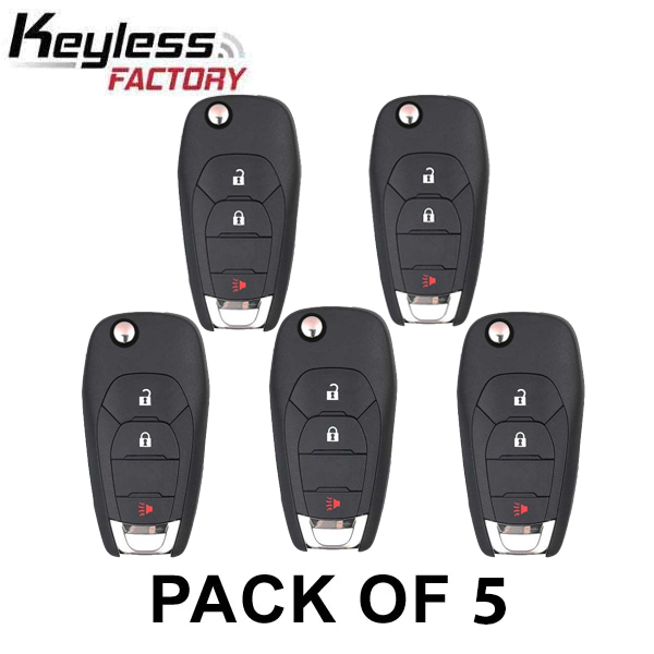 5 x 2019-2022 Chevrolet / 3-Button Remote Flip Key / PN: 13522783 / LXP-T003 (AFTERMARKET) (Pack of 5) - UHS Hardware