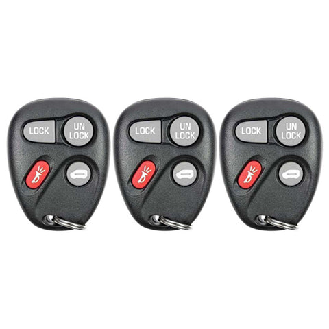 3 x 1997-2000 GM / 4-Button Keyless Entry Remote / PN: 10245953/ ABO0204T (AFTERMARKET) (Pack of 3) - UHS Hardware