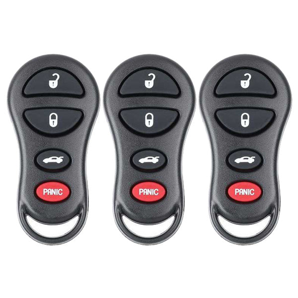 3 x 1998-2011 Dodge Neon / 4-Button Keyless Entry Remote / PN: 4759008AA / GQ43VT9T (AFTERMARKET) (Pack of 3) - UHS Hardware