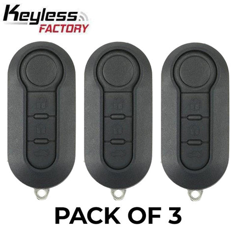 3 x 2012-2017 Fiat 500 / Dodge Ram Promaster City / 3-Button Flip Key / LTQF12AM433TX / Delphi BCM (AFTERMARKET) (Pack of 3)