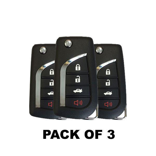 3 x 2010-2018 Toyota Subaru / 4-Button Flip Key NEW STYLE / HYQ12BBY (G Chip) (BUNDLE OF 3) - UHS Hardware