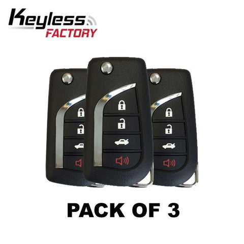 3 x 2010-2018 Toyota Subaru / 4-Button Flip Key NEW STYLE / HYQ12BBY (G Chip) (BUNDLE OF 3) - UHS Hardware