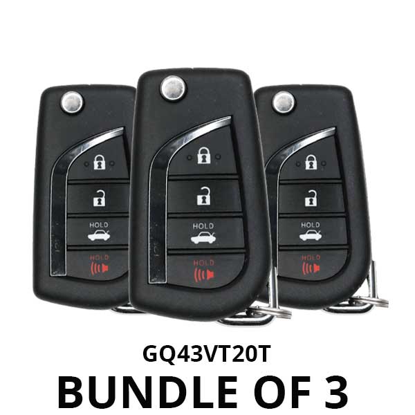 2015-2017 Toyota Sienna Tundra Tacoma / 4-Button Flip Key / GQ43VT20T (H Chip) (BUNDLE OF 3) - UHS Hardware