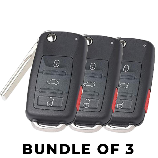3 x 2012-2018 Volkswagen / 4-Button Flip Key / NBGFS93N / MQB (BUNDLE OF 3) - UHS Hardware