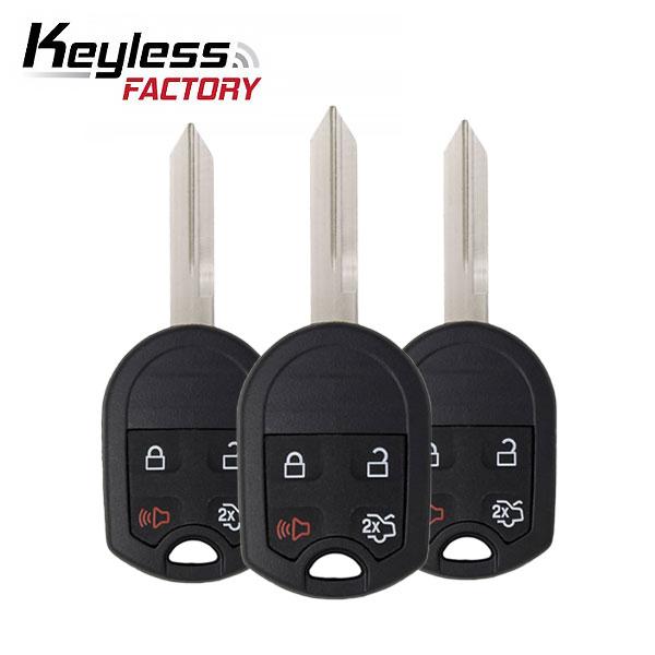 3 x Ford / Lincoln / Mercury 2000-2017 / 4-Button Remote Head Key / OUC6000022 / (RK-FD-402) (Bundle of 3) - UHS Hardware